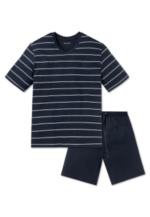 Korte pyjama 803 donkerblauw